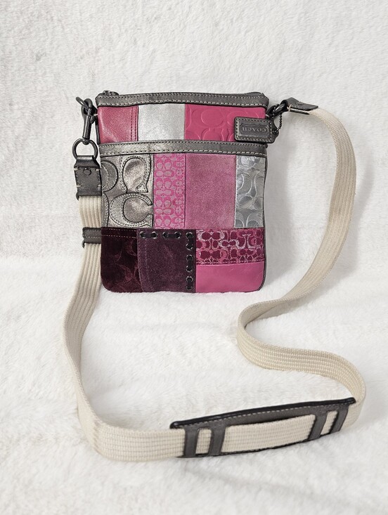 Coach Handbags - Coach Pink Patchwork Crossbody Bag